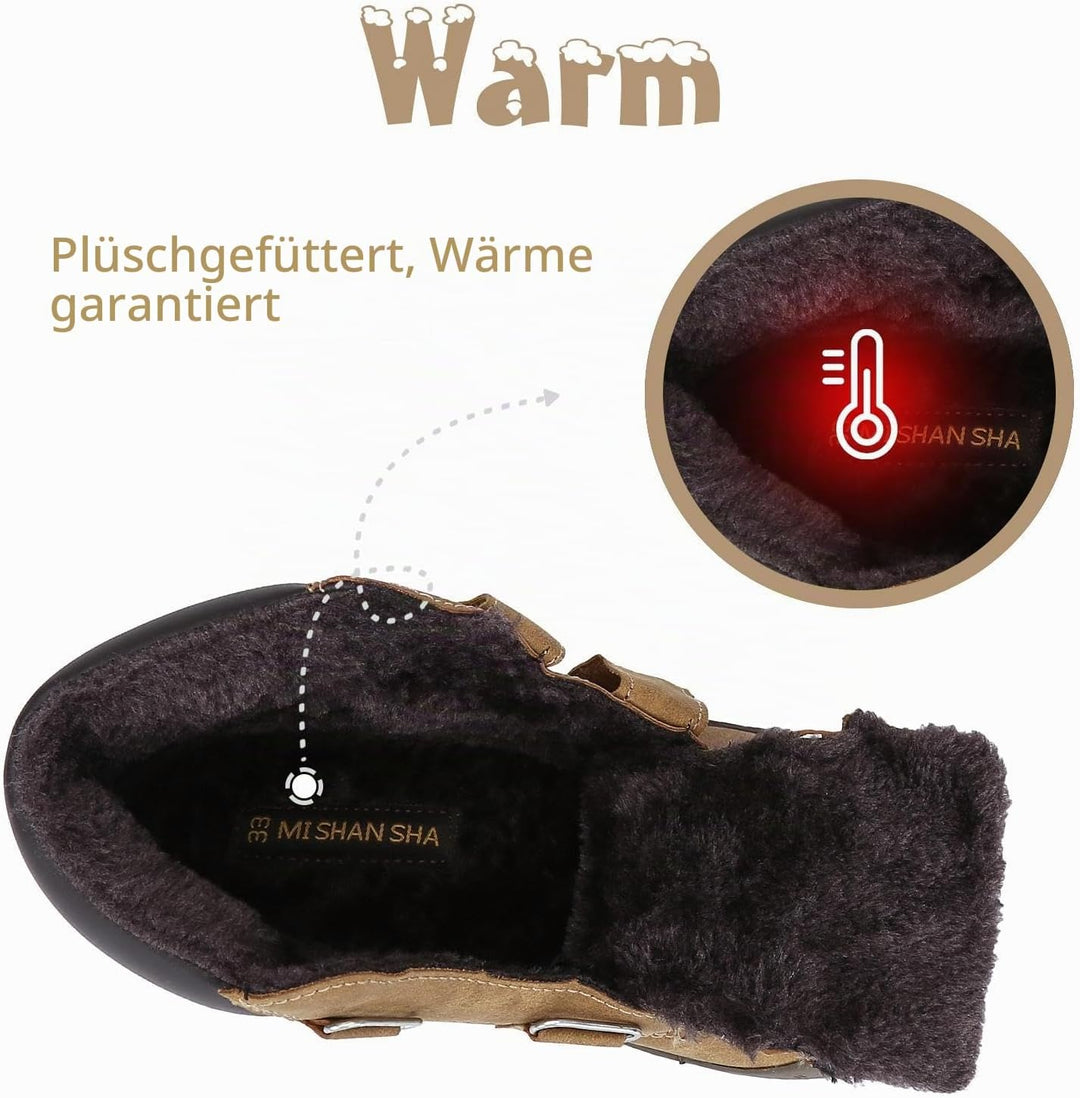 Mishansha Kinder Winterschuhe Warm Gefüttert Winterstiefel Jungen Mädchen Schneestiefel Outdoor Ruts