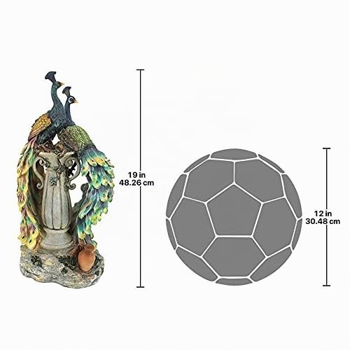 Design Toscano Pfauen im Paradies Dekostatue, Polyresin, vollfarbe, 48 cm, Pfauen im Paradies