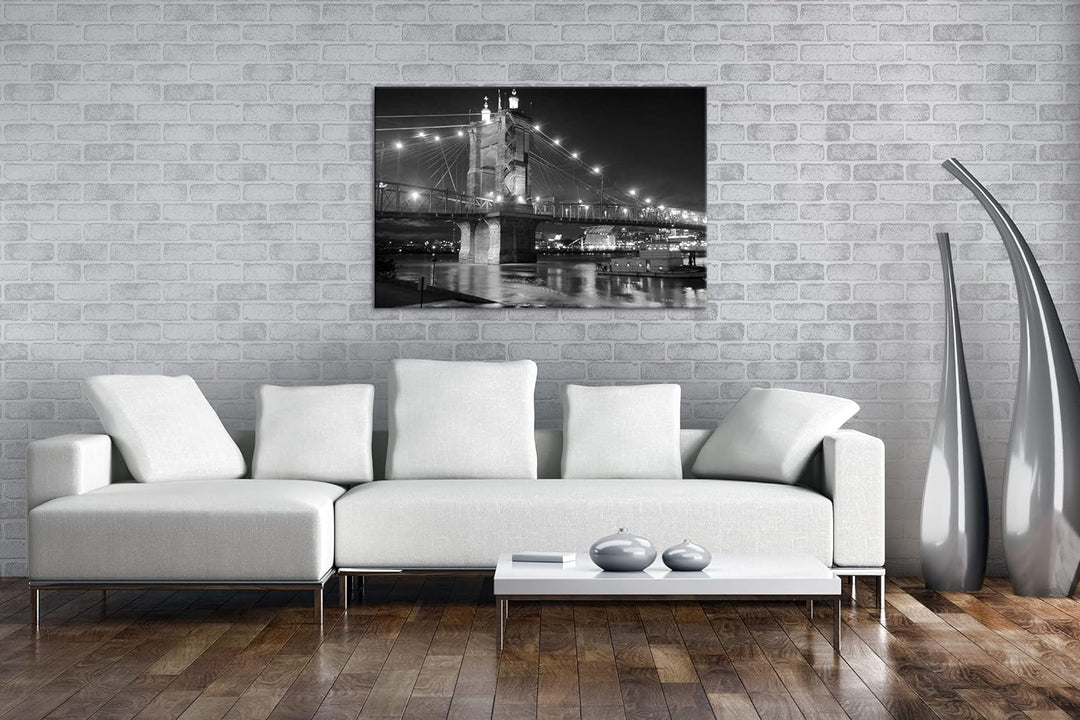 deyoli gigantische Hängebrücke in Ohio Format: 80x60 Effekt: Schwarz&Weiss als Leinwandbild, Motiv f