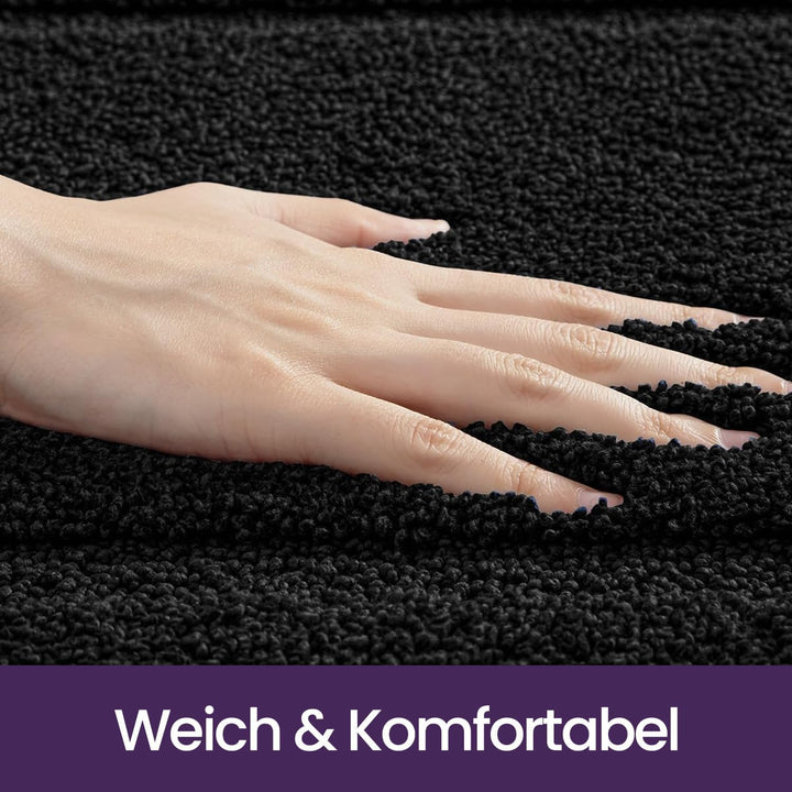 DEXI Badezimmerteppich 50 x 80 cm, Badteppich rutschfest Waschbar, weicher Badematte, Mikrofaser Abs
