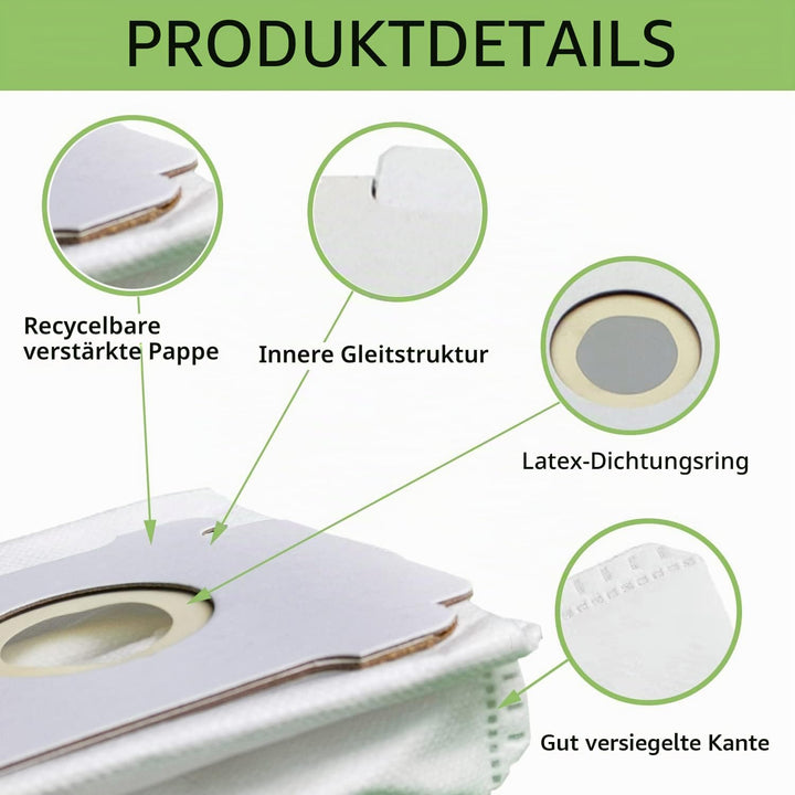 6 Pack Staubsaugerbeutel kompatibel mit iRobot Roomba i, s, j und Roomba Combo i, j, Beutel für 104/