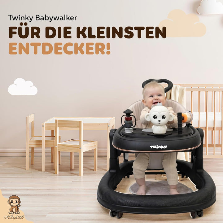 Twinky Lauflernhilfe mit Spielset und Bodenmatte | Robuste Laufhilfe mit 4 verstellbaren Positionen