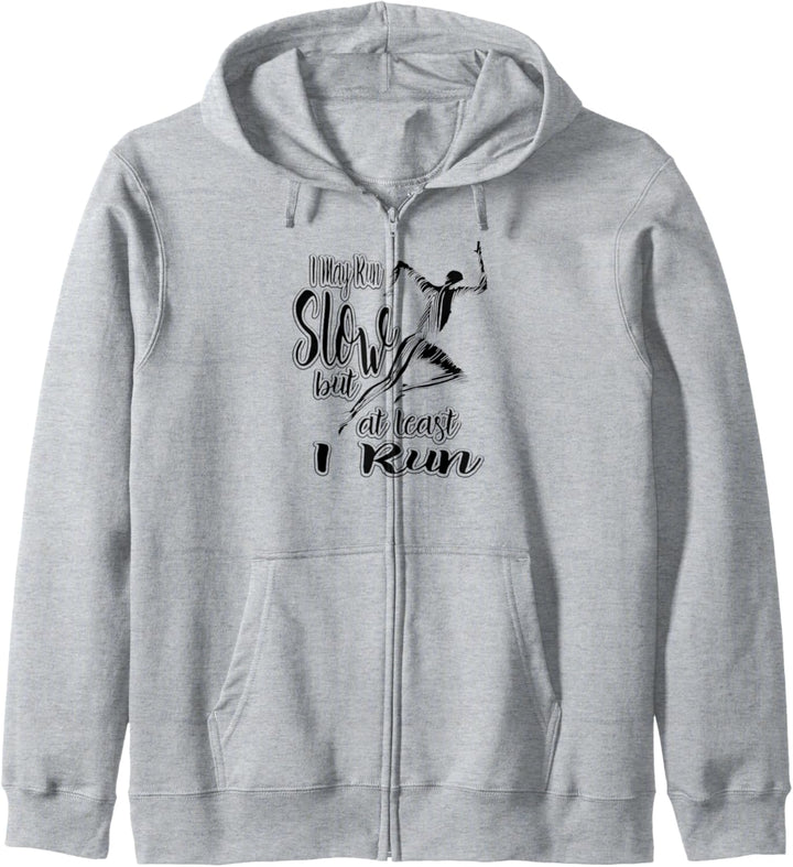 Ich kann langsam laufen, aber zumindest führe ich lustige Kapuzenjacke