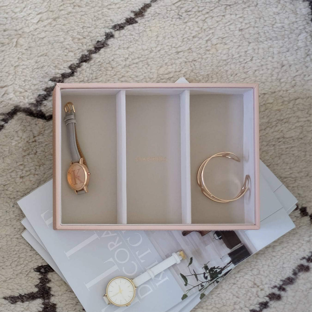 Stackers Blush Schmuckschatulle Tief Schmuckfach für Uhren/Accessoires Blush Pink, Blush Pink