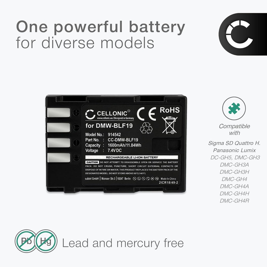 CELLONIC 2X Kamera Ersatzakku BP-61 für Sigma SD Quattro, SD Quattro H, Ersatz Akku 1600mAh BP-61 Ka