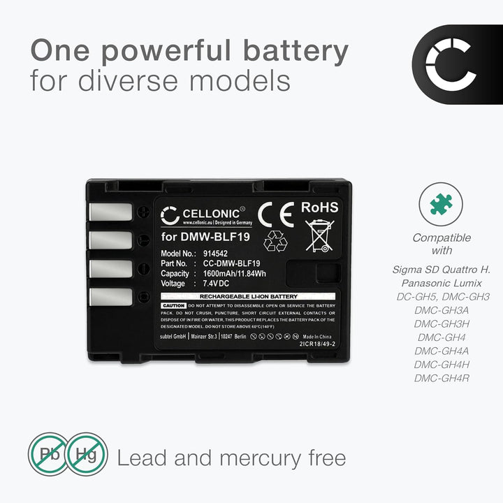CELLONIC 2X Kamera Ersatzakku BP-61 für Sigma SD Quattro, SD Quattro H, Ersatz Akku 1600mAh BP-61 Ka