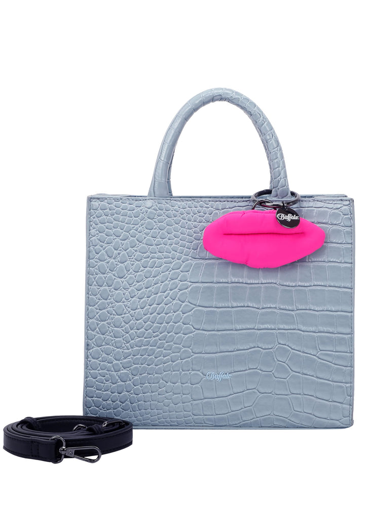 Buffalo Damen Big Boxy Collection Croco Dreamy Blue Shopper