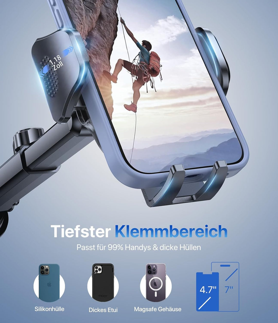 Miracase Handyhalterung Auto[Verbesserter Saugnapf] Handyhalter fürs Auto 360° Drehbar, Armaturenbre