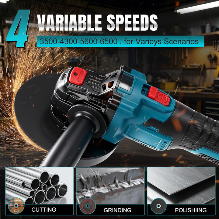 Akku Winkelschleifer für Makita 18V Akku (Ohne Akku), 600W Bürstenloser Profi-Schleifer, 125mm Schei