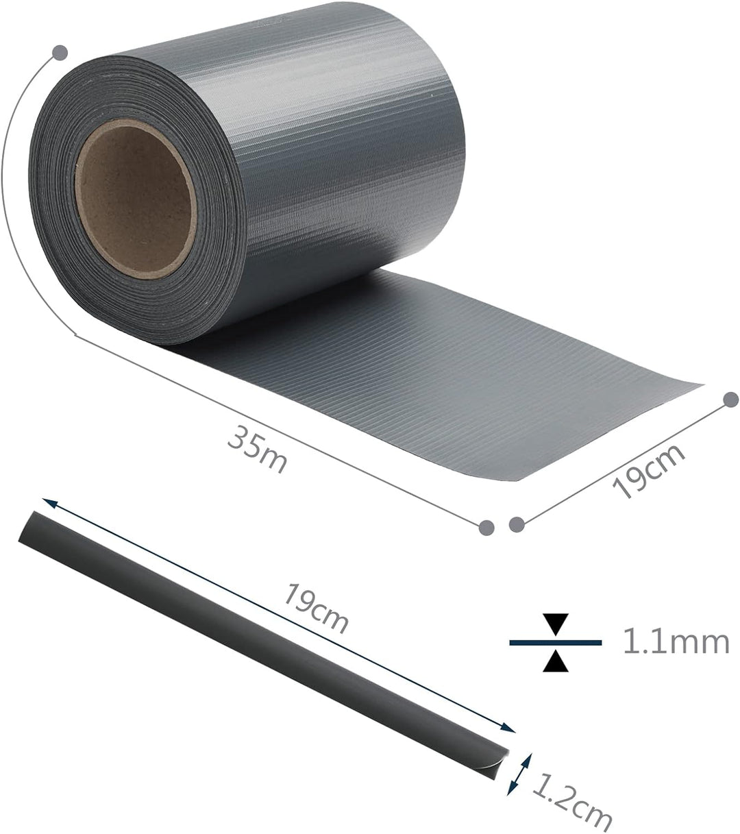 Gimisgu PVC Sichtschutzstreifen 35m x 19cm Zaunblende Folie, inkl. 30 Befestigungsclips, Windschutz