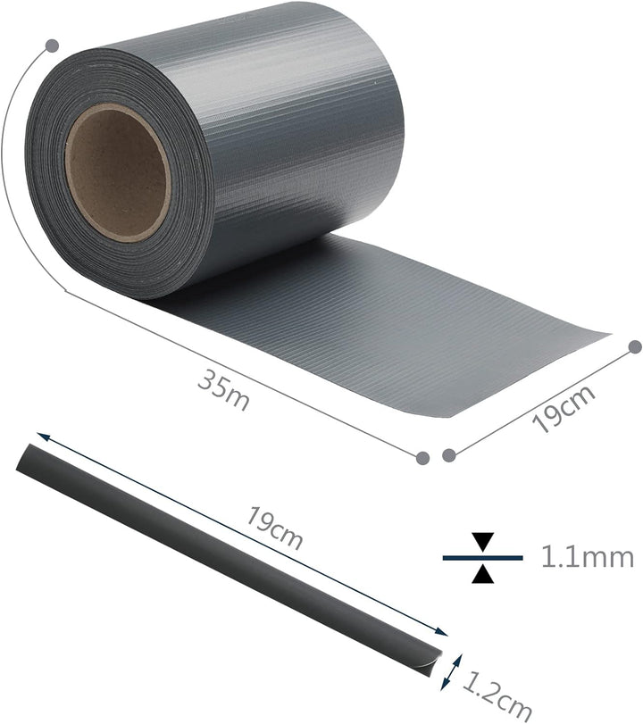 Daromigo PVC Sichtschutzstreifen 35m x 19cm Zaunblende Folie, inkl. 30 Befestigungsclips, Windschutz