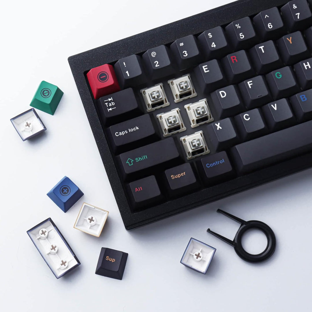 Keycaps PBT Keycaps 134 Tasten Cherry Profil Custom Keycaps mit 7u-Leertaste für ANSI(US) Layout Gat
