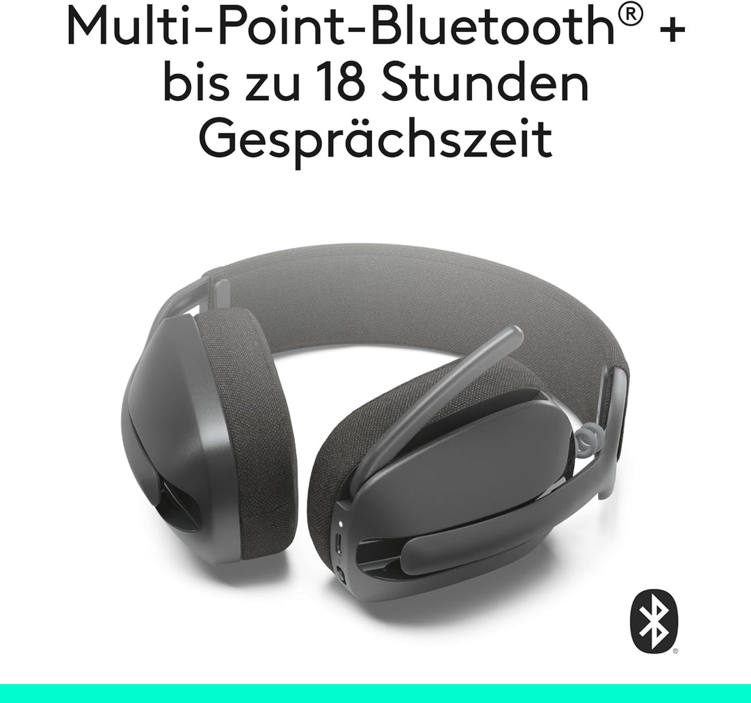 Logitech Zone Vibe 100 Leichte, kabellose Over-Ear-Kopfhörer mit geräuschunterdrückendem Mikrofon, M