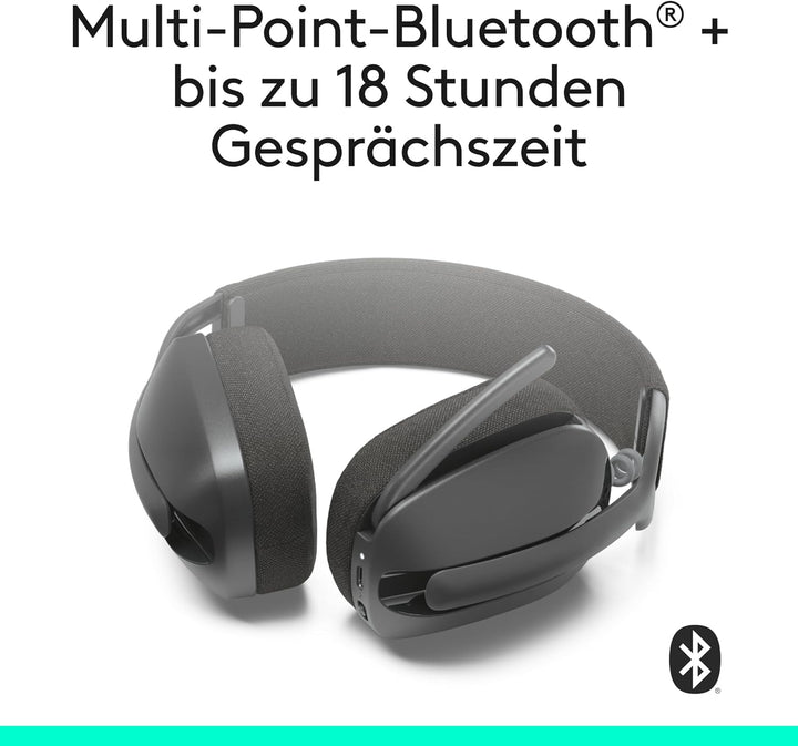 Logitech Zone Vibe 100 Leichte, kabellose Over-Ear-Kopfhörer mit geräuschunterdrückendem Mikrofon, M