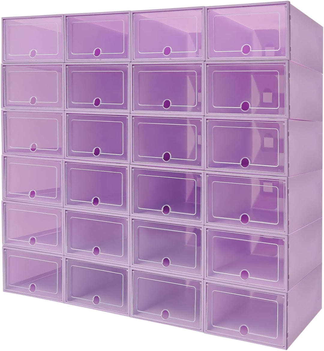 HOARLICN Schuhboxen Stapelbar, Schuhkarton Schuhregal Mit Türen 33 X 23 X 14 Cm 24 Stück In Einem Se