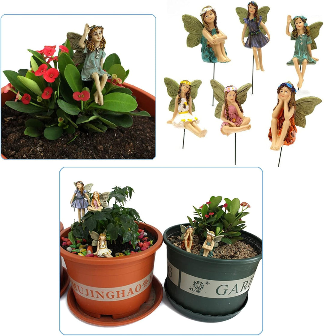 Elfen Figuren Garten Feengarten Zubehör Wichtel Figuren Miniatur Garten Feen Dekor Feenflügel Garten