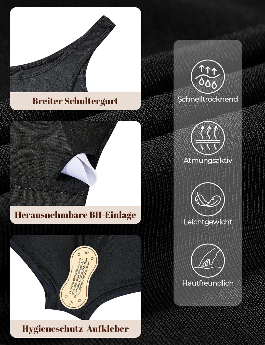 Durio Badekleid Damen Badeanzug Bauchweg Push Up Einteilig Netzstoff Rückenfrei Elegant Bademode mit