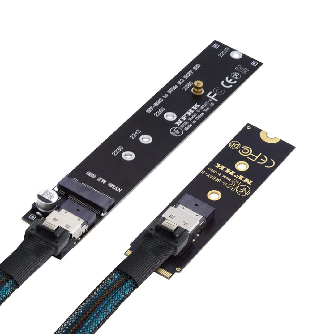 Cablecc NGFF M-Key NVME Verlängerungskabel (Stecker auf Buchse, mit SFF-8654 Stecker für Mainboard S