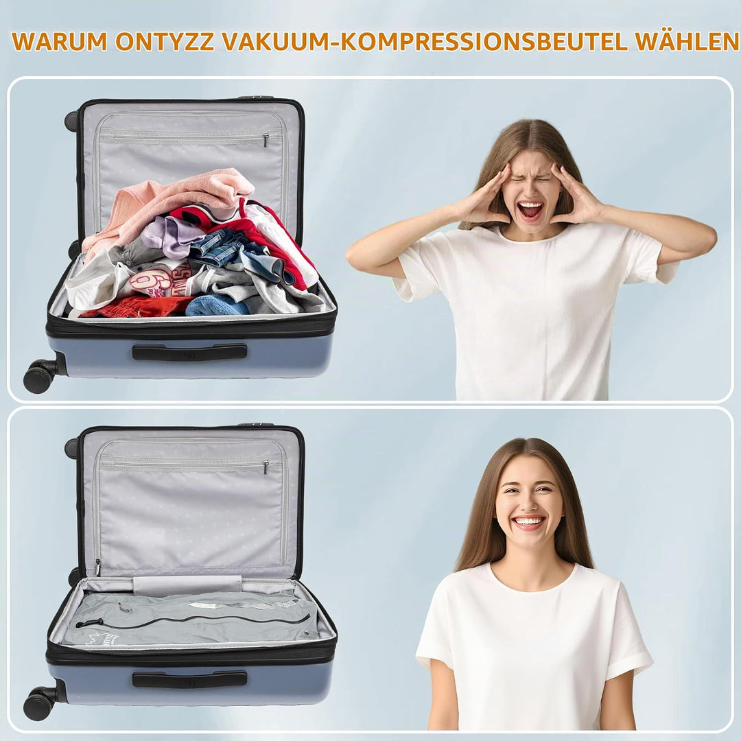 Vakuumbeutel für Kleidung Wiederverwendbar TPU Vakuumierbeutel mit Luftdichtem Ventil Reise Nylon Or