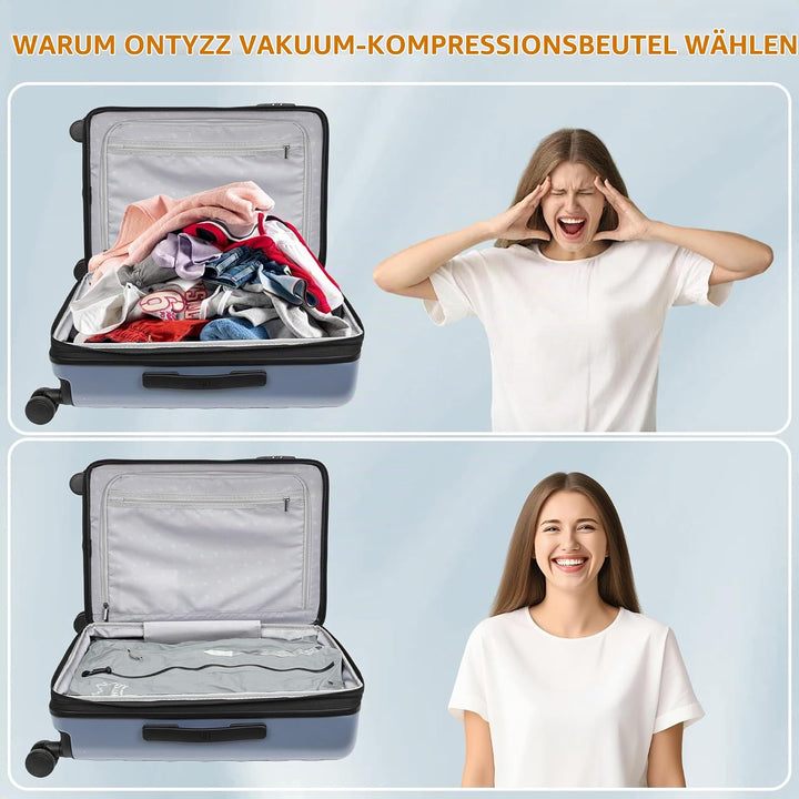 Vakuumbeutel für Kleidung Wiederverwendbar TPU Vakuumierbeutel mit Luftdichtem Ventil Reise Nylon Or