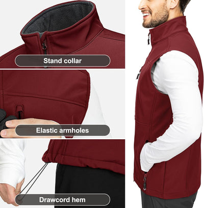 33,000ft Weste Herren Outdoor Wasserdichte Softshell Ärmellose Jacke Bodywarmer Fleece Weste Full Zi