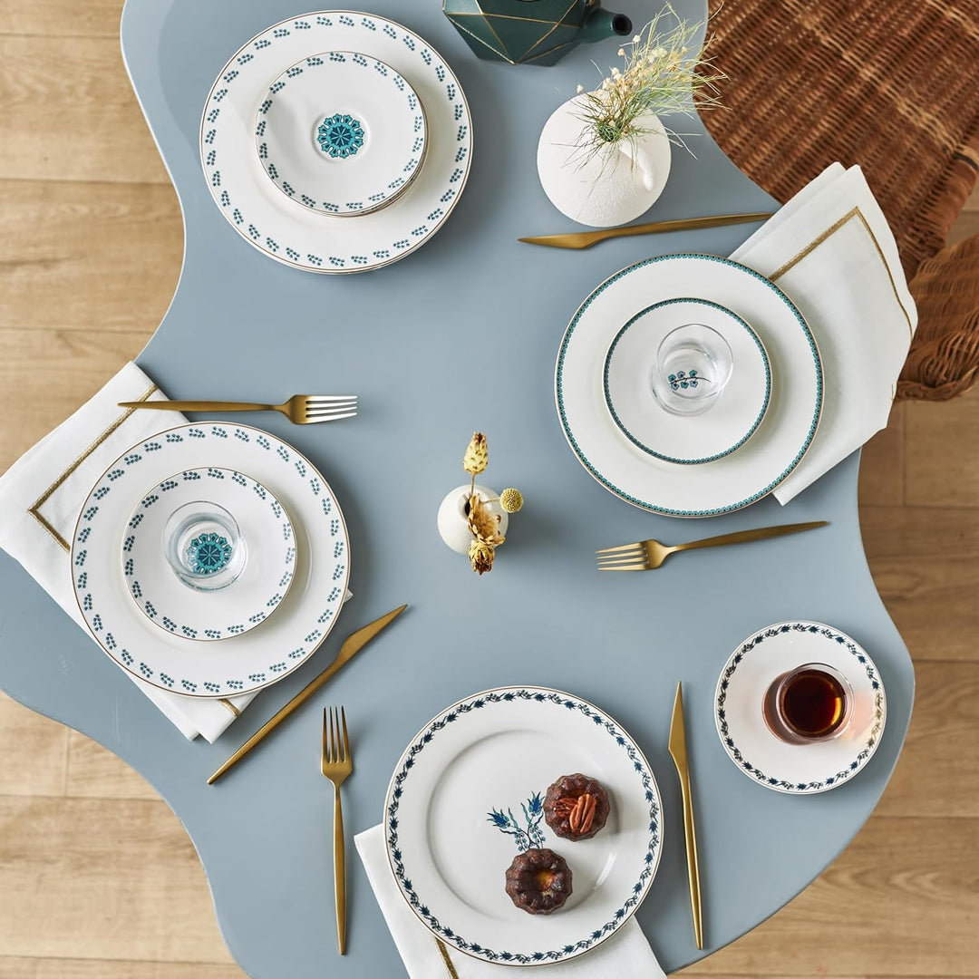 Karaca İznik Dessert-Set für 6 Personen, 18-teilig - Elegantes Geschirr für köstliche Nachspeisen
