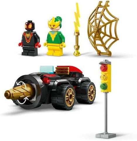 LEGO Marvel Spidey und Seine Super-Freunde Spideys Bohrfahrzeug Spielzeug mit Spider-Mans Auto und 2