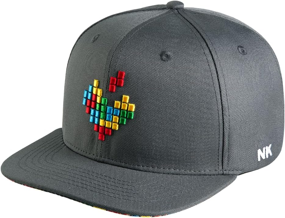 Nebelkind Snapback Cap Grau Pixel Bunt Grössenverstellbar Unisex One Size