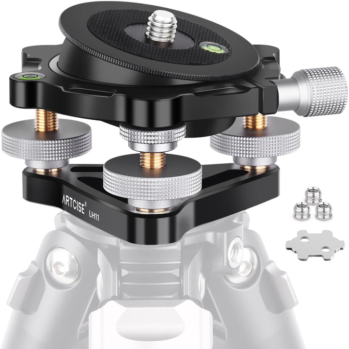 Dreibein-Nivellier-Basis ∅85 mm, Kamera-Nivelliermaschine, Aluminium, verstellbare Statikopfplatte -