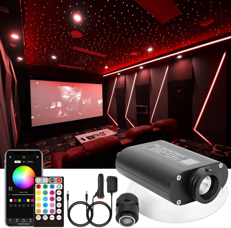 CHINLY Bluetooth 16W RGBW LED Fiber Optic Star Deckenleuchten Kit APP/Fernbedienung 550pcs*0,75mm*4m