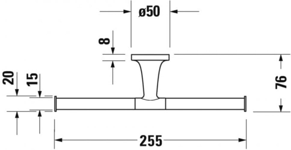 Duravit Papierrollenhalter Starck T, für 2 Rollen, Wandmontage, Chrom ohne Deckel für 2 Rollen Chrom