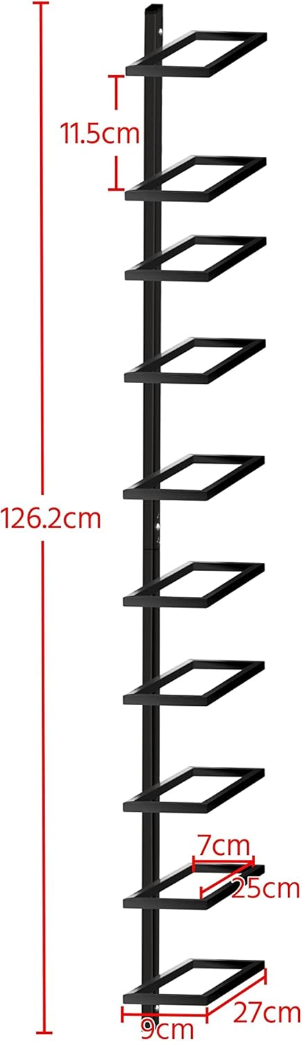 Yaheetech Weinregal Flaschenhalter Flaschenregal Aufbewahrungsregal für die Wand aus Metall 10 Flasc