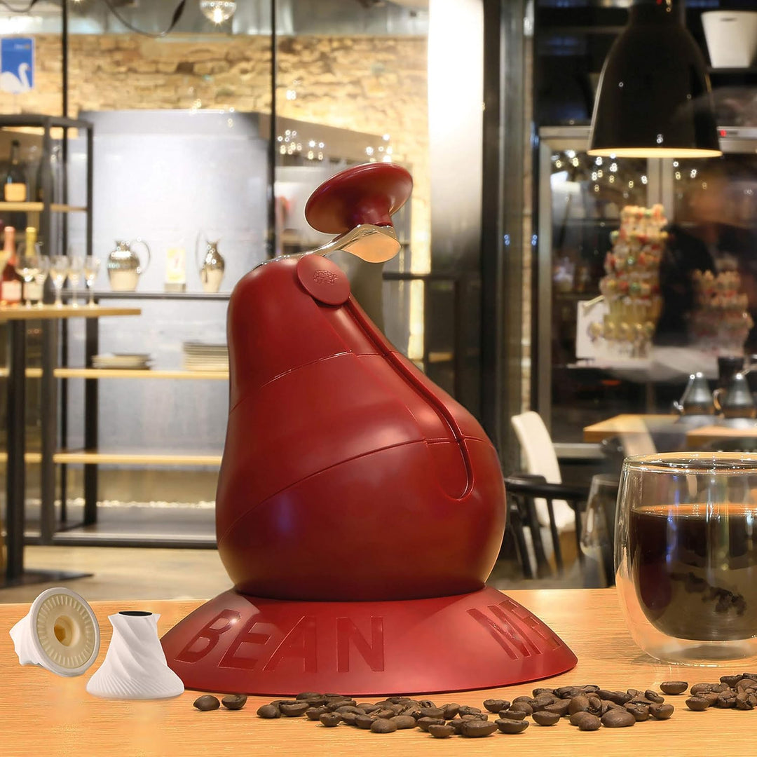 finum® BEAN ME UP – Manuelle Kaffeemühle mit Keramikmahlwerk, stufenlos einstellbar, Handkaffeemühle