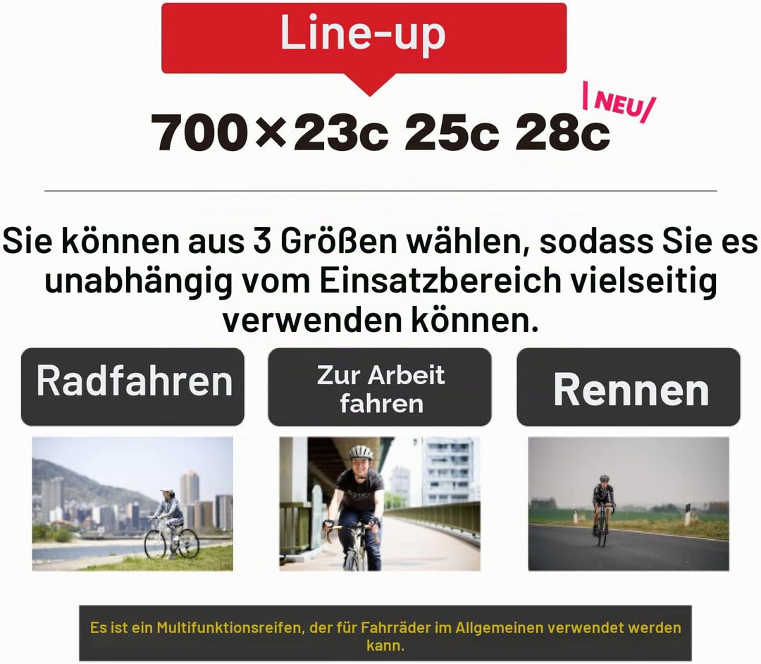 GORIX Rennradreifen 700×23C 25C 28C 32c 35c Fahrrad (Gtoair) 700×23c Black×Red(1 Tire), 700×23c Blac