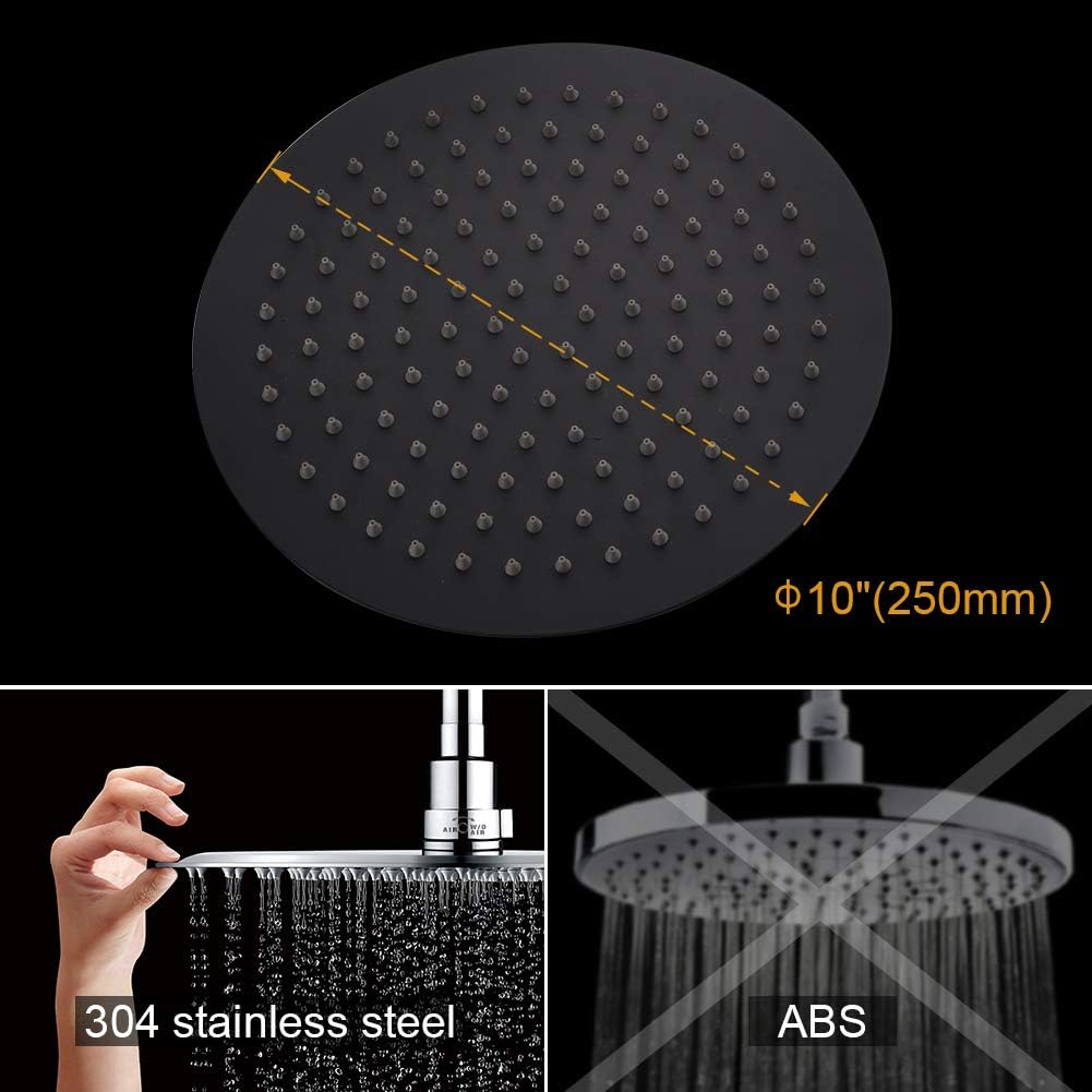 Ibergrif M21808B - Duschsystem mit Thermostat, Regendusche, Brauseschlauch, Handbrause, Brausehalter