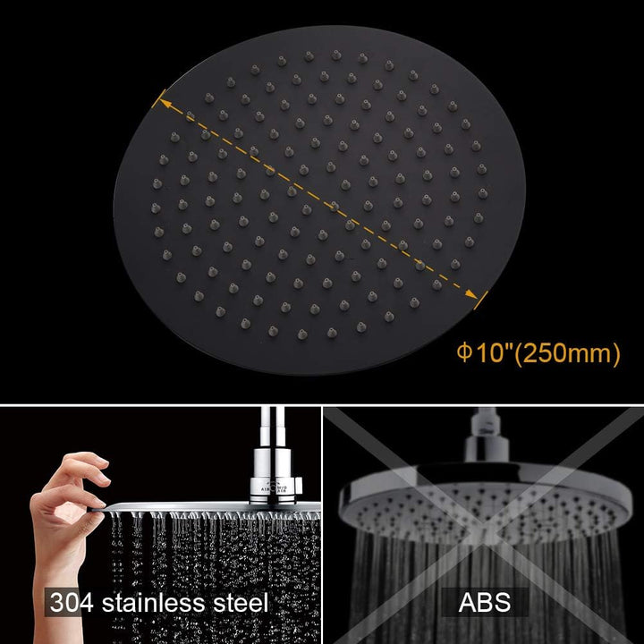 Ibergrif M21808B - Duschsystem mit Thermostat, Regendusche, Brauseschlauch, Handbrause, Brausehalter