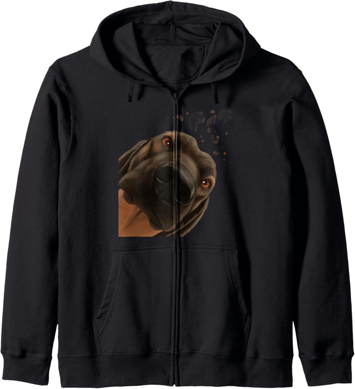Neugieriger Hund Bayerischer Gebirgsschweisshund Kapuzenjacke
