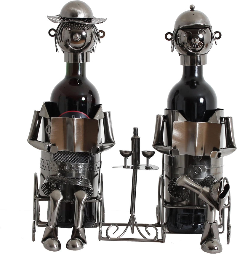 Brubaker Flaschenhalter Ehepaar Metall Skulptur Geschenk mit