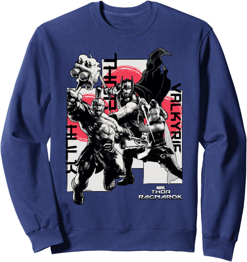 Marvel Thor: Ragnarok Hulk Thor Valkyrie Action Pose Sweatshirt