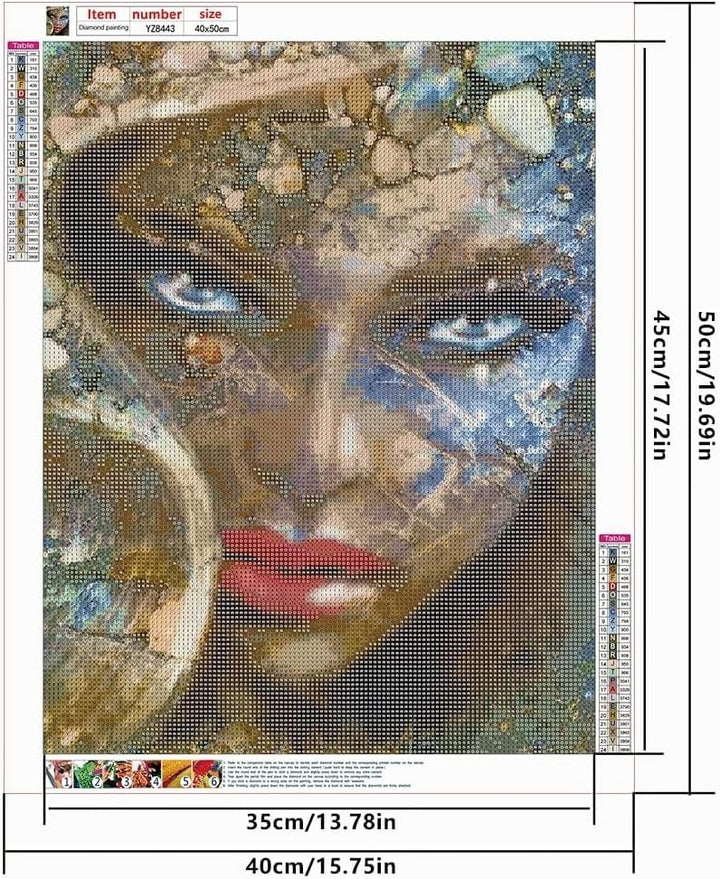 DCIDBEI 40 x 50 cm | 5D DIY Diamond Painting Rund, Abstrakt Diamant Malerei Gaia, Mutter Erde,malen