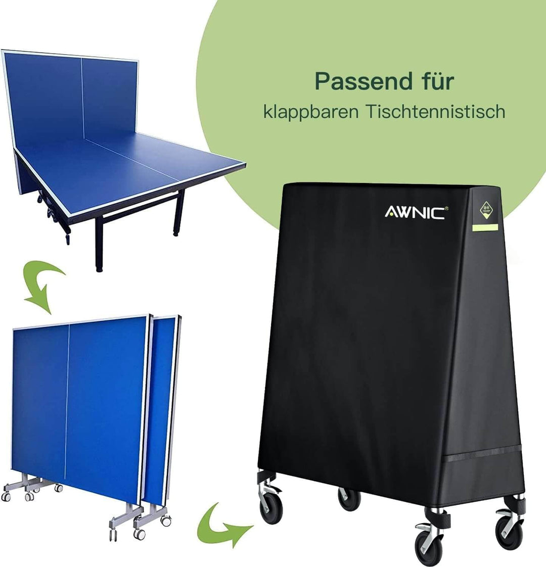 Awnic Tischtennisplatte Abdeckung Outdoor Pingpong Schutzhülle Tischtennis Abdeckhaube Reissfest Was