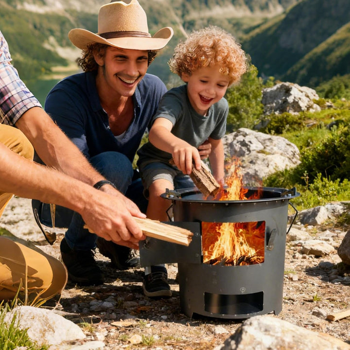 Tragbarer,Outdoor Kochgerät Mit Griff,Outdoor Holzverbrennungsofen - Für Überleben Dringende Vorbere