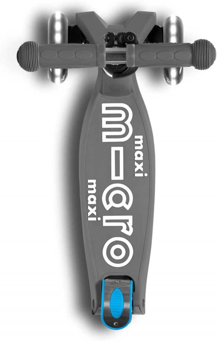 Micro Kickboard Maxi Deluxe Scooter, faltbar, LED, 3 Räder, Lean-to-Steer, Schweizer Design, mit bew
