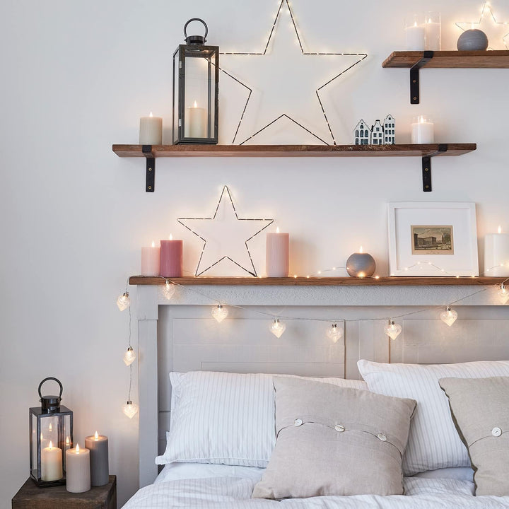 Lights4fun Laterne Edelstahl mit TruGlow LED Kerze Innenbereich 28,5cm