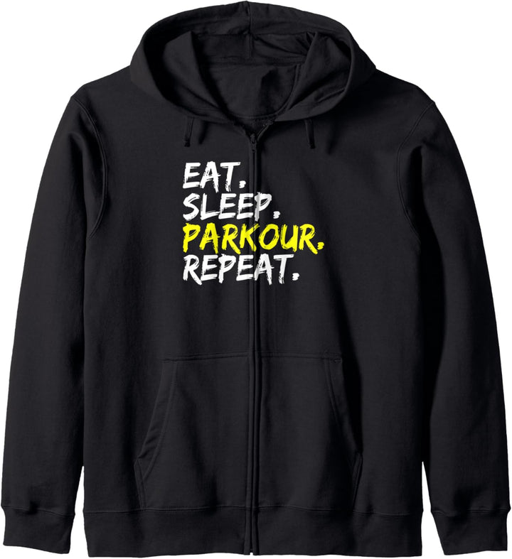 "Eat Sleep Parkour Repeat" Spruch Design Parkourläufer Kapuzenjacke