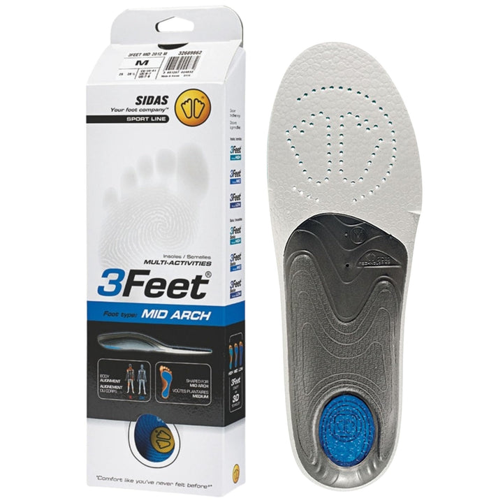 Sidas 3Feet Mid Arch Insoles - SS21 Blau 46-48 (XXL ), Blau 46-48 (XXL )