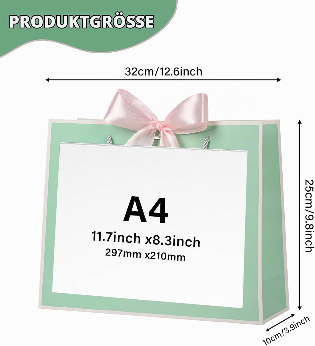 Geschenktüte mit Schleife,Geschenktüte Weiss,Geschenktaschen für Geburtstag, Hochzeit, Festivalfeier