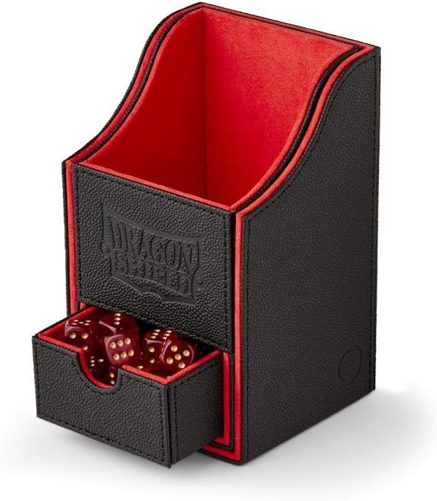 Arcane Tinmen 40204 - Dragon Shield: Nest Box + Dice Tray – Black/Red Mehrfarbig, Mehrfarbig