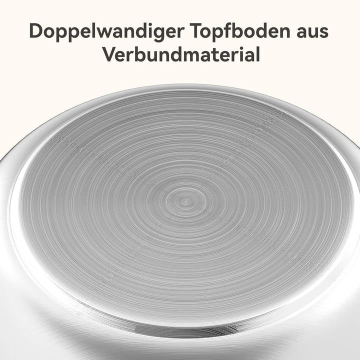 Edelstahl Töpfe Set mit Abnehmbaren Griff, 9 pcs antihaftbeschichtete Induktionskochtöpfe mit Deckel