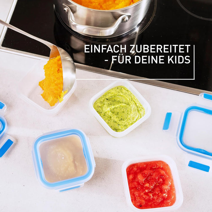 Emsa Clip & Close kleines Lunch-Set, 4x Frischhaltedosen mit 0,2 Liter, 100% dicht/gefrierfest/mikro